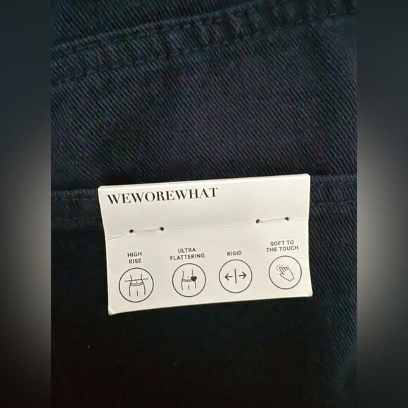 NWT WeWoreWhat High Rise Dad Jeans Ultra Flattering Soft Touch Denim Dark Blue - Picture 9 of 11